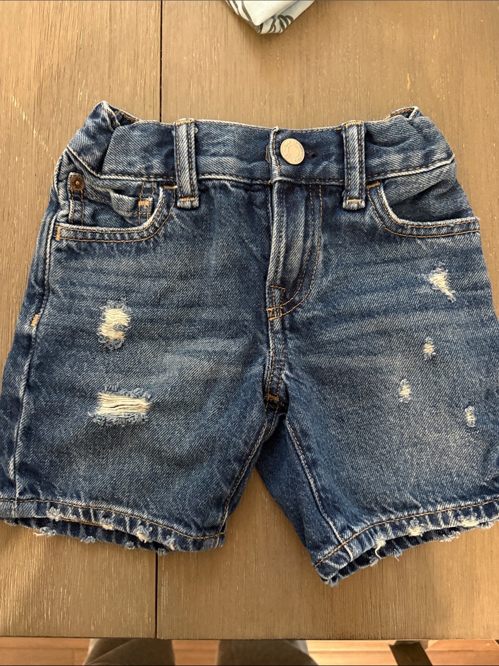 GAP Boys Distressed Denim Shorts - Blue
